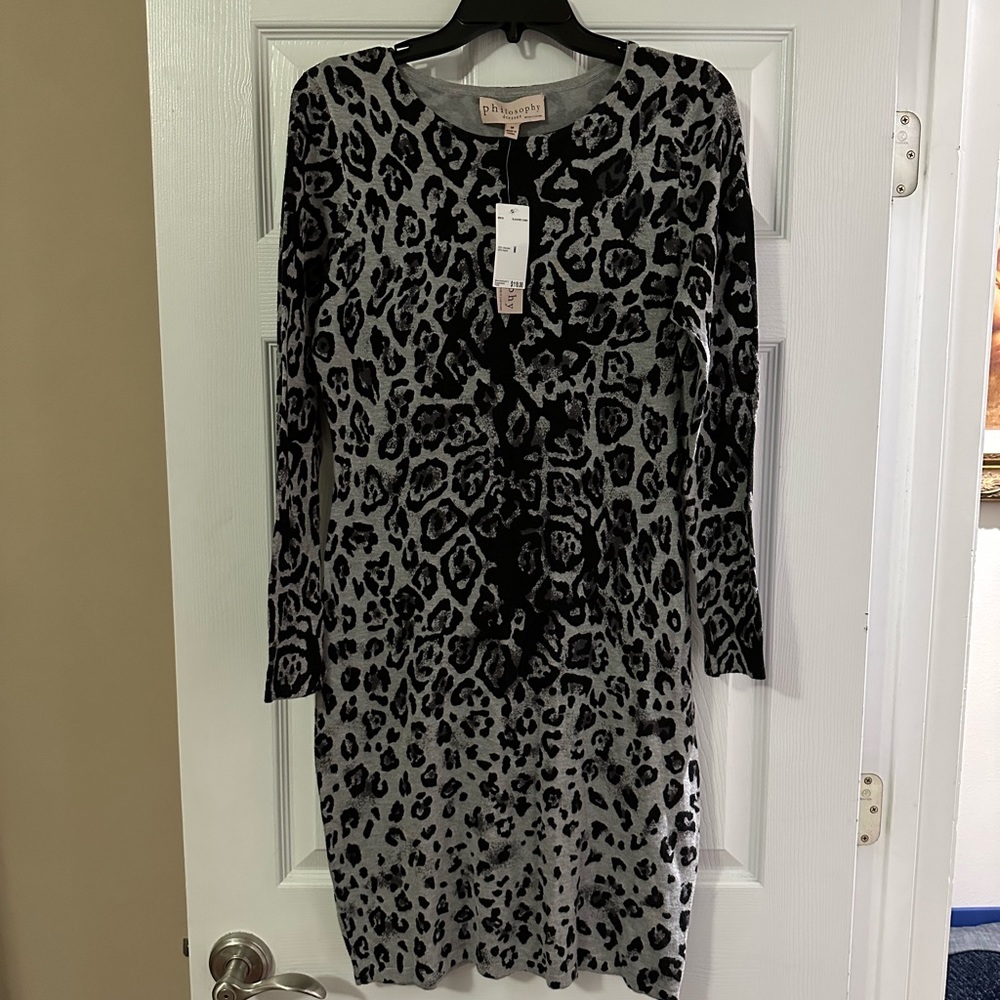 NWT - Philosophy animal print sweater dress